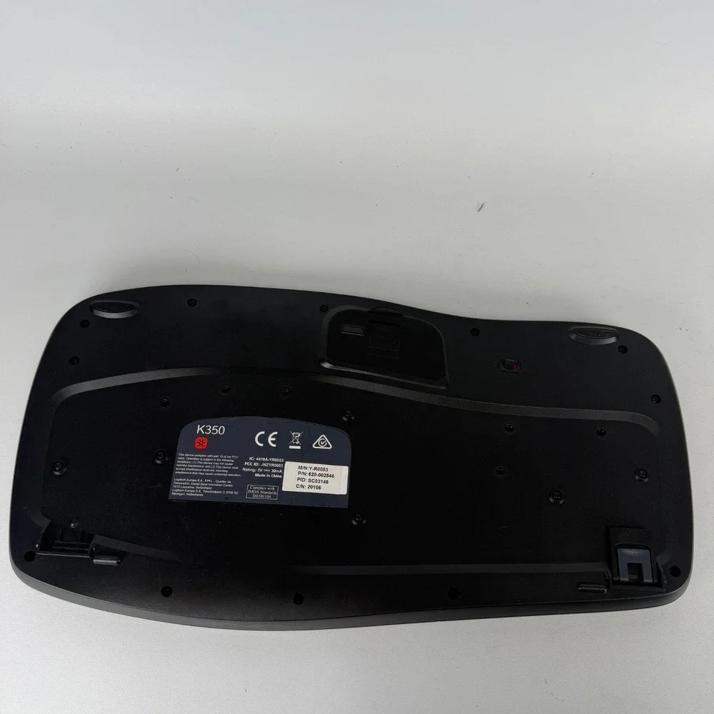Logitech K350 Wireless Keyboard Ergonomic Comfort Wave Black No Dongle READ